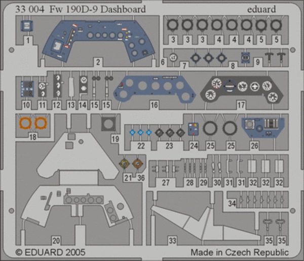 1/32 Fw 190D-9 Dashboard For Hasegawa, Eduard 33004