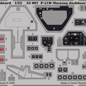 1/32 P-51D Dashboard For Hasegawa Mak, Eduard 33007