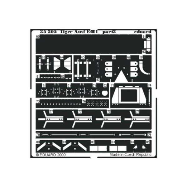 1/35 Tiger I Ausf.E/H1 Maket Detay Se, Eduard 35305 - Görsel 3