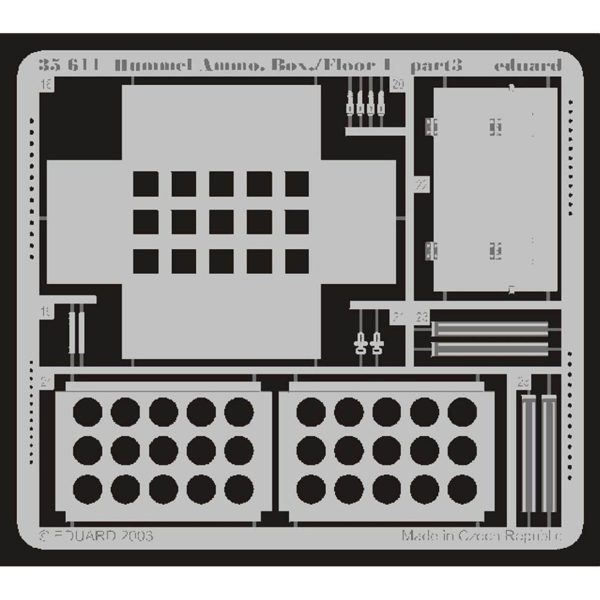 1/35 Hummel Ammo. Box/Floor 1 For Dra, Eduard 35611 - Görsel 3
