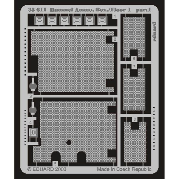 1/35 Hummel Ammo. Box/Floor 1 For Dra, Eduard 35611