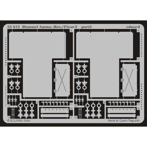 1/35 Hummel Ammo. Box/Floor 2 Maket D, Eduard 35612 - Görsel 2