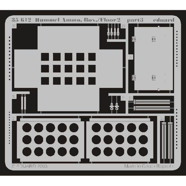 1/35 Hummel Ammo. Box/Floor 2 Maket D, Eduard 35612 - Görsel 3
