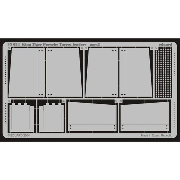 1/35 King Tiger Porsche Fenders For D, Eduard 35684 - Görsel 2
