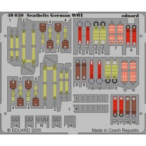 1/48 Seatbelts German Wwı Maket Detay, Eduard 49030