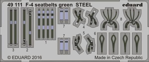 1/48 F-4 Seatbelts Green Steel Maket, Eduard 49111
