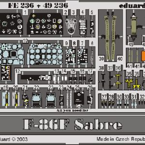 1/48 F-86F For Hasegawa Maket Detay S, Eduard 49236