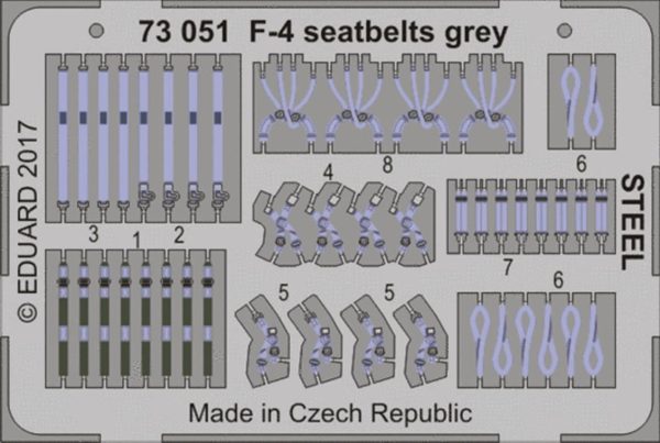 1/72 F-4 Seatbelts Grey Steel Maket D, Eduard 73051