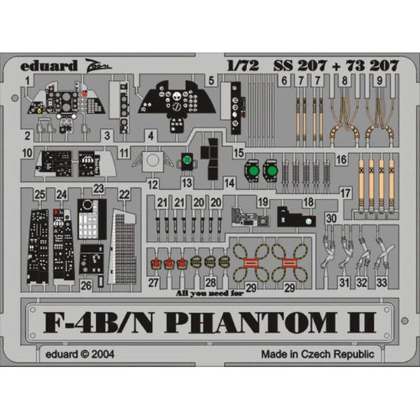 1/72 F-4B/N Maket Detay Seti, Eduard 73207