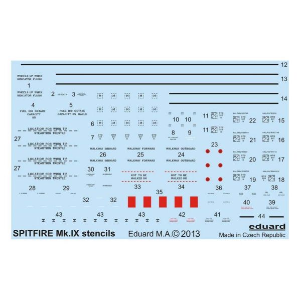1/48 Spitfire Stencils Maket Detay S, Eduard D48015
