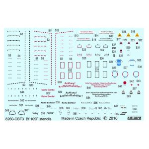1/48 Bf 109F Stencils For Mak, Eduard D48026