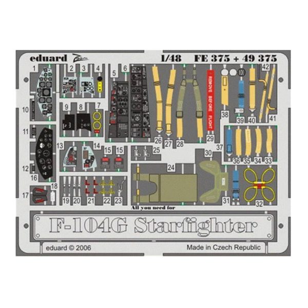 1/48 F-104G S.A. For Hasegawa Maket D, Eduard Fe375