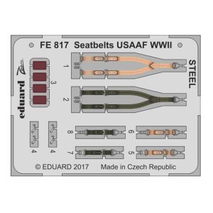 1/48 Seatbelts Usaaf WWII Steel Maket, Eduard Fe817
