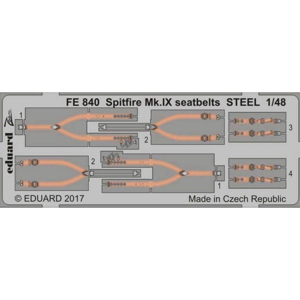 1/48 Spitfire Mk.Ix Seatbelts Steel F, Eduard Fe840