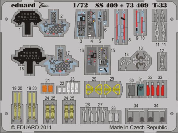 1/72 T-33 S.A. For Platz Maket Detay, Eduard Ss409