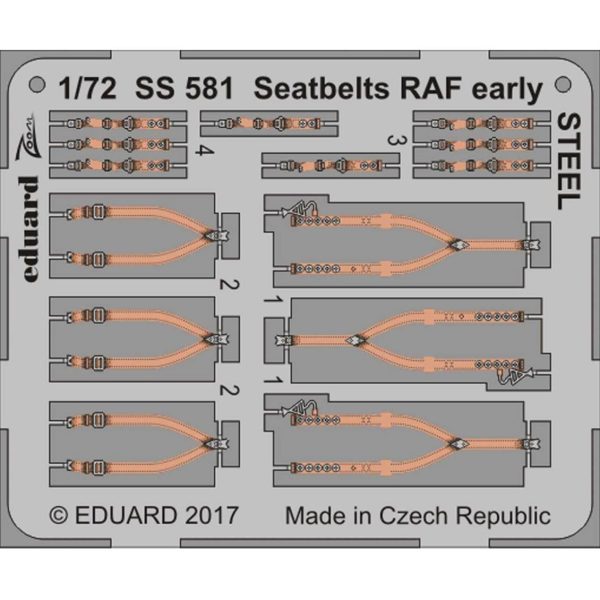 1/72 Seatbelts Raf Early Steel Maket, Eduard Ss581
