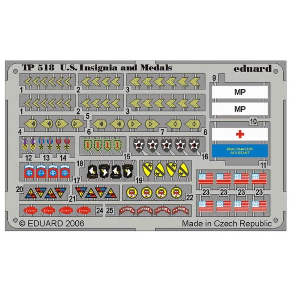 1/35 Us Insignia And Medals WWII Make, Eduard Tp518