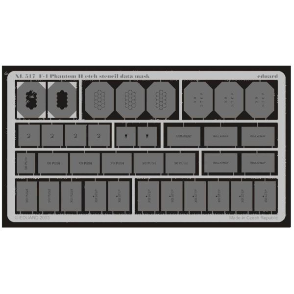 1/32 F-4 Etch Stencil Data Mask -Etch, Eduard Xl517