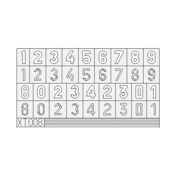 1/35 German Numbers Medium Maket Deta, Eduard Xt008