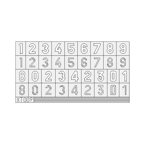 1/35 German Numbers Large Maket Detay, Eduard Xt009