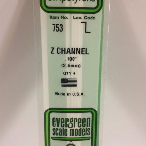 2.5X355 Mm. Z Profil Polistren Çubuk-4 Adet- Beyaz, Evergreen 753