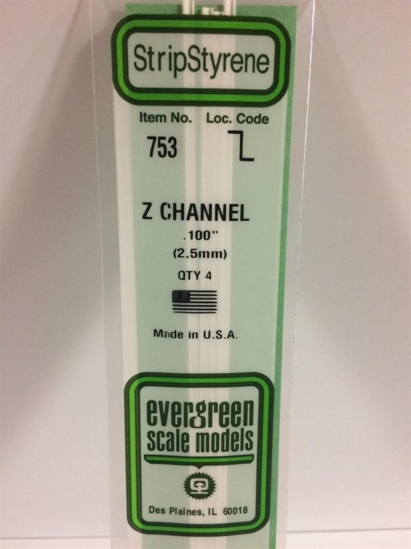2.5X355 Mm. Z Profil Polistren Çubuk-4 Adet- Beyaz, Evergreen 753