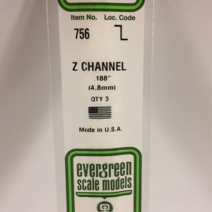 4.7X355 Mm. Z Profil Polistren Çubuk-3 Adet- Beyaz, Evergreen 756