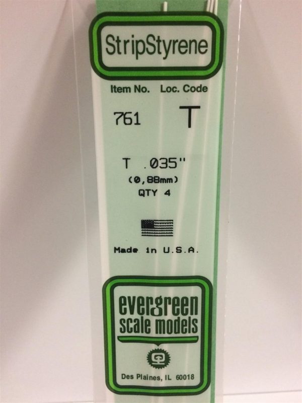 0.88X355 Mm. T Profil Polistren Çubuk-4 Adet- Beyaz, Evergreen 761