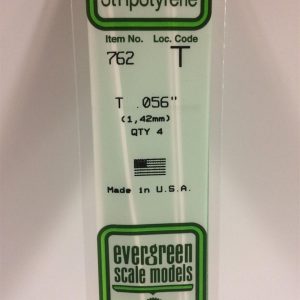 1.42X355 Mm. T Profil Polistren Çubuk-4 Adet- Beyaz, Evergreen 762