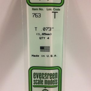 1.85X355 Mm. T Profil Polistren Çubuk-4 Adet- Beyaz, Evergreen 763