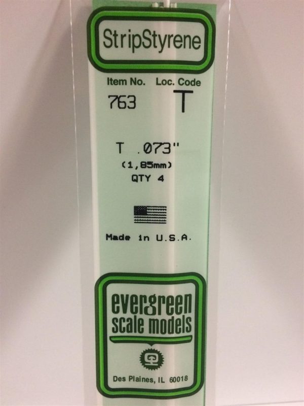 1.85X355 Mm. T Profil Polistren Çubuk-4 Adet- Beyaz, Evergreen 763