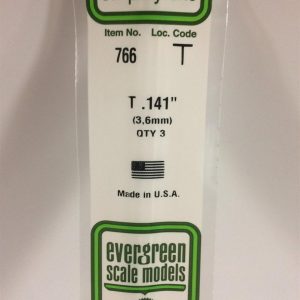 3.6X355 Mm. T Profil Polistren Çubuk-3 Adet- Beyaz, Evergreen 766