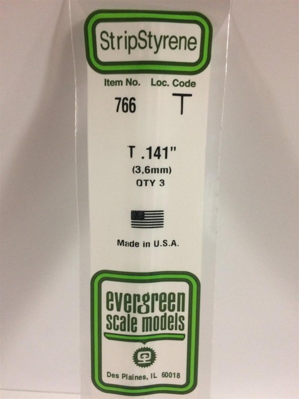 3.6X355 Mm. T Profil Polistren Çubuk-3 Adet- Beyaz, Evergreen 766