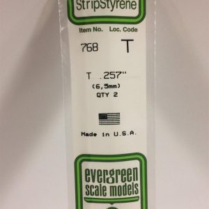 6.5X355 Mm. T Profil Polistren Çubuk-2 Adet- Beyaz, Evergreen 768