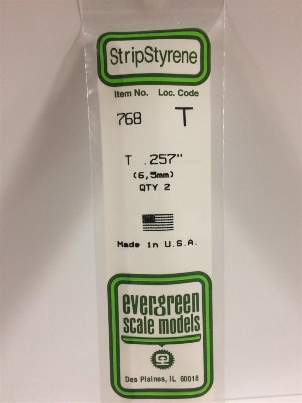 6.5X355 Mm. T Profil Polistren Çubuk-2 Adet- Beyaz, Evergreen 768