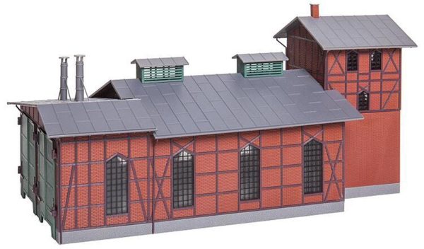 1/87 Çift Hatlı Lokomotif Evi Maketi, Faller 120161 - Görsel 2