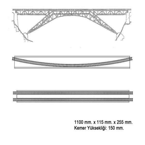 1/87 Bietschtal Çift Hatlı Çelik Köprü Maketi, Faller 120535 - Görsel 5