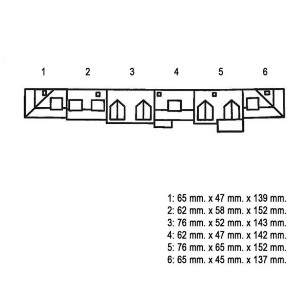 1/87 Dış Cephesi Desenli Binalar ( 6 Adet ) Maketi, Faller 130430 - Görsel 3