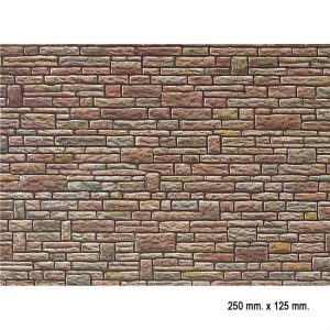 1/87 Kahverengi Taş Duvarlı Desenli Dekor Levhası, 25 X 12 5 Cm., Faller 170604