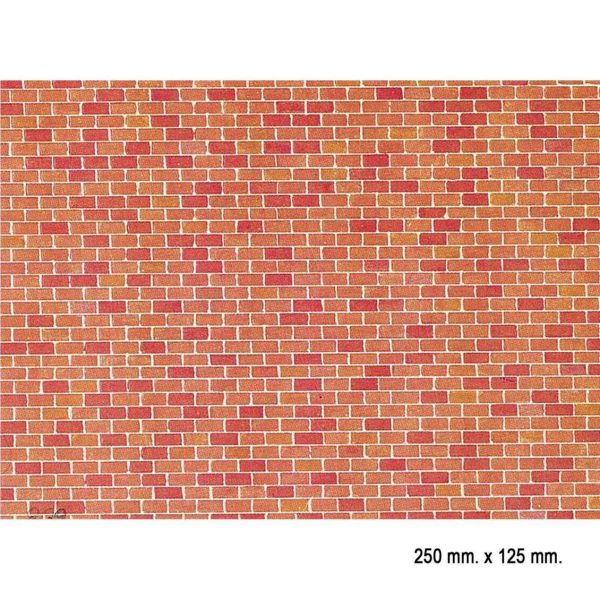 1/87 Kesilmiş Tuğla Duvar Desenli Dekor Levhası, 25 X 12 5 Cm., Faller 170608