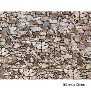 1/87 Doğal Monzonit Taş Duvarı Desenli Dekor Levhası, 25 X 12 5 Cm., Faller 170610