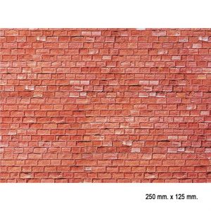 1/87 Kırmızı Taş Duvarı Desenli Dekor Levhası, 25 X 12 5 Cm., Faller 170613