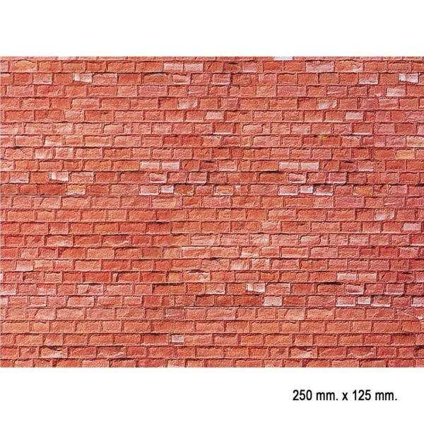 1/87 Kırmızı Taş Duvarı Desenli Dekor Levhası, 25 X 12 5 Cm., Faller 170613
