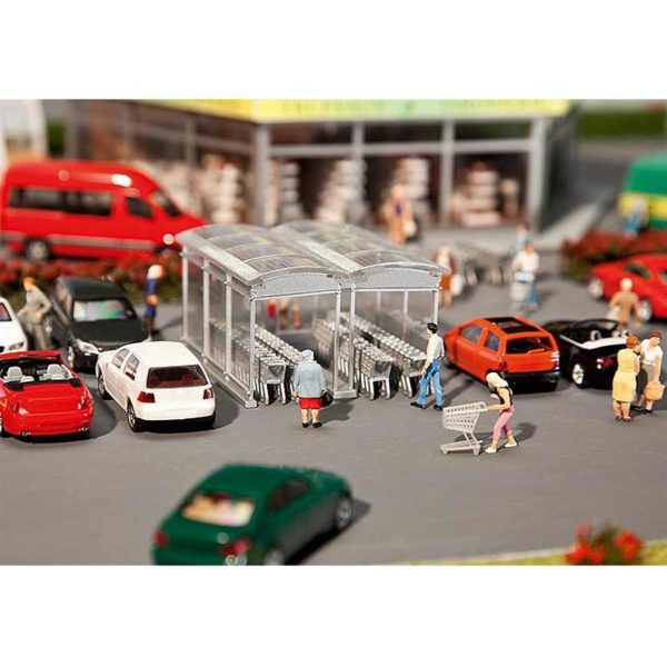 1/87 Market Alışveriş Arabaları Sundurması Maketi, Faller 180606
