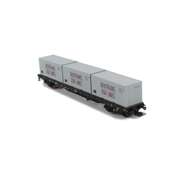 Flatcar W/3 Containers Dsr Dr IV, Classic Line, Piko 54829 - Görsel 3