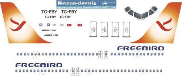 1/144 Freebird Decal-New Scheme Orange Tail, Nazca Decals Frb003 - Görsel 2