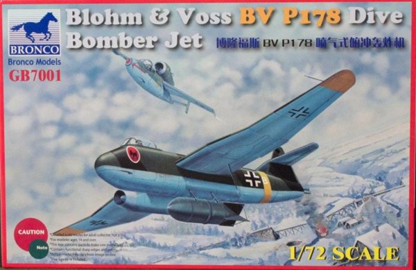 1/72 Blohm and Voss BV P178 Dive Bomber Jet Maketi, Bronco Model 07001
