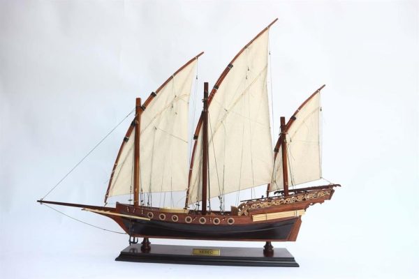 Xebec Osmanlı Donanması Ahşap Hazır Yelkenli Savaş Gemisi Maketi, Gianhien Fb0019W60