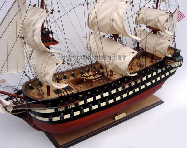 Uss North Carolına Ahşap Ahşap Yelkenli Savaş Gemisi Maketi, Gianhien Ts0106W - Görsel 4