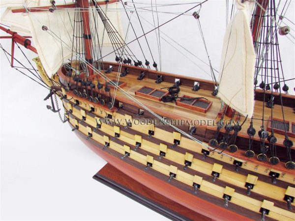 Mahmudiye Osmanlı Donanması Ahşap Hazır Yelkenli Savaş Gemisi Maketi, Gianhien Ts0128W - Görsel 3